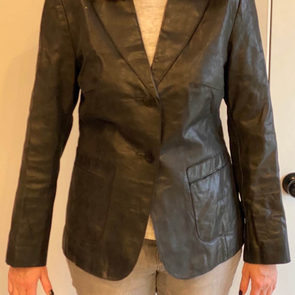 John Carlisle Leather Blazer